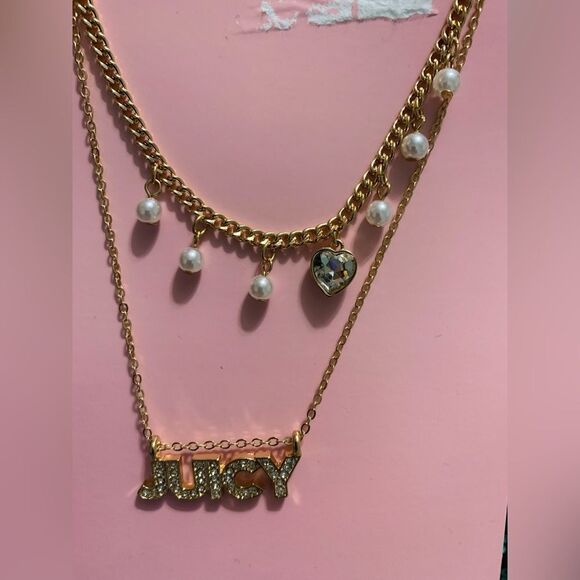 NEW JUICY COUTURE DOUBLE CHAIN NECKLACE - Picture 3 of 4